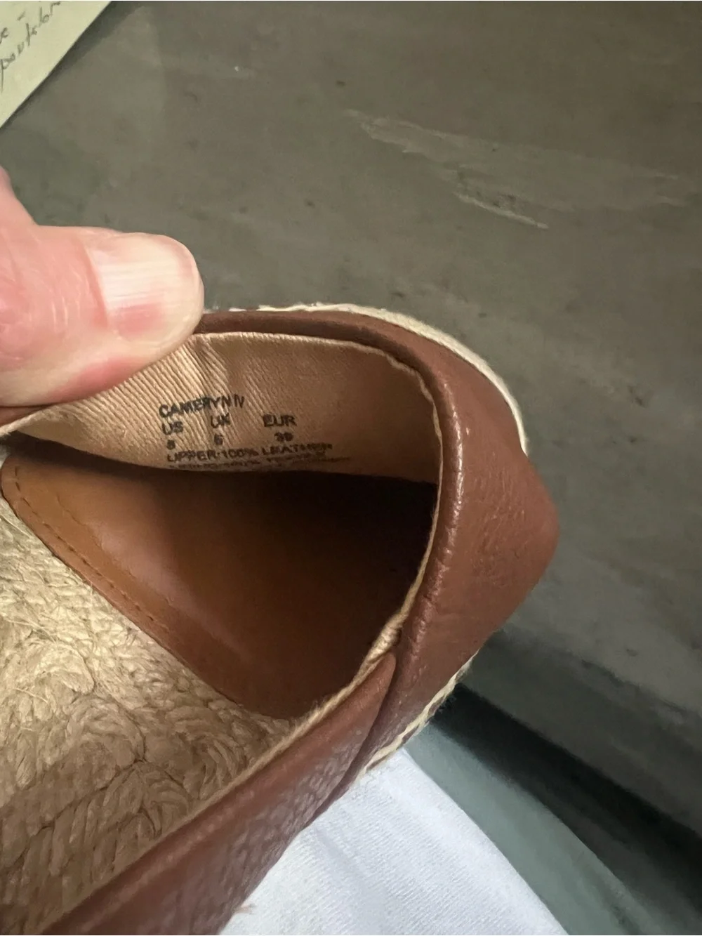 Ralph Lauren Brown Leather Espadrille Flats with Jute Trim